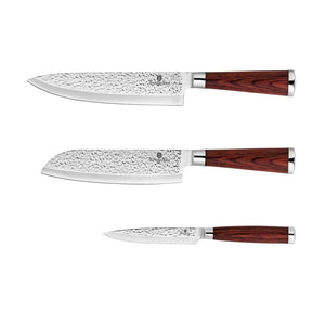 Red Knife Set, 3-Piece