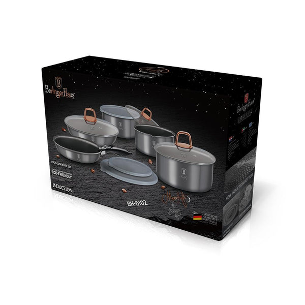 Berlinger Haus Moonlight Set di Portapane + 3 Barattoli da Cucina Acciaio  inox Design Moderno, Coperchio Grigio / Oro rosa - Berlinger Haus - Idee  regalo