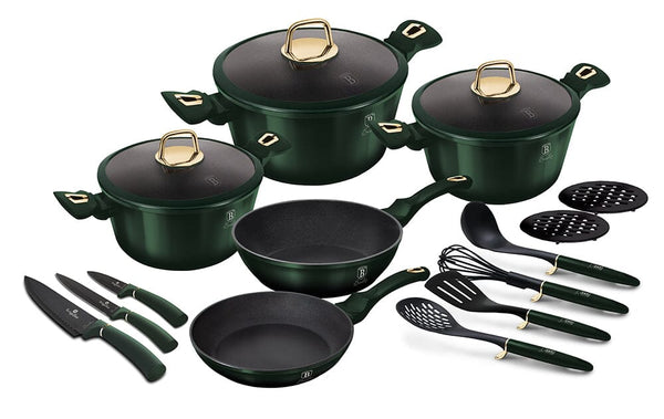 Berlinger Haus Emerald 17-Piece Kitchen Cookware Set Emerald Collection