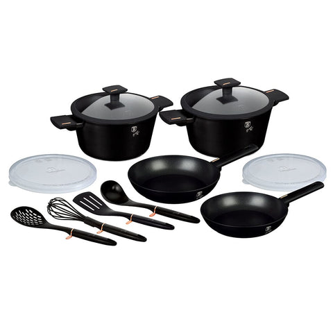 17-Piece Kitchen Cookware Set Emerald Collection - Berlinger Haus US