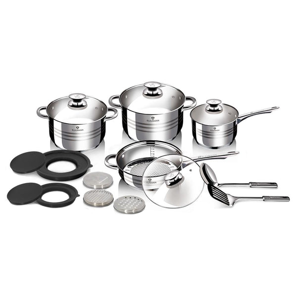 Cookware Set, 10-Piece Jumbo Stainless Steel Gourmet Cookware Set by  Blaumann